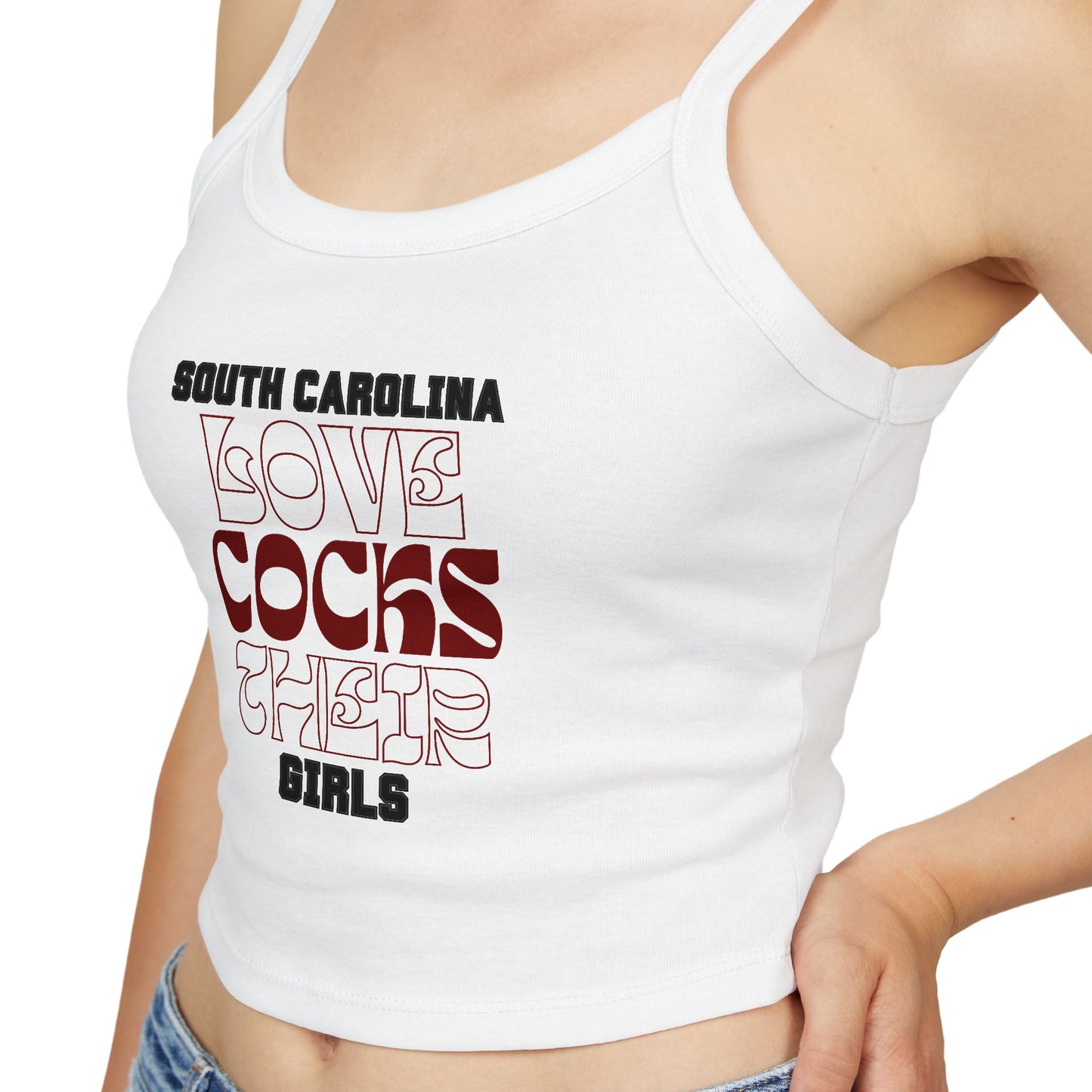 South Carolina Love Cocks Girls Tank Top - Women’s Spaghetti Strap Fashion