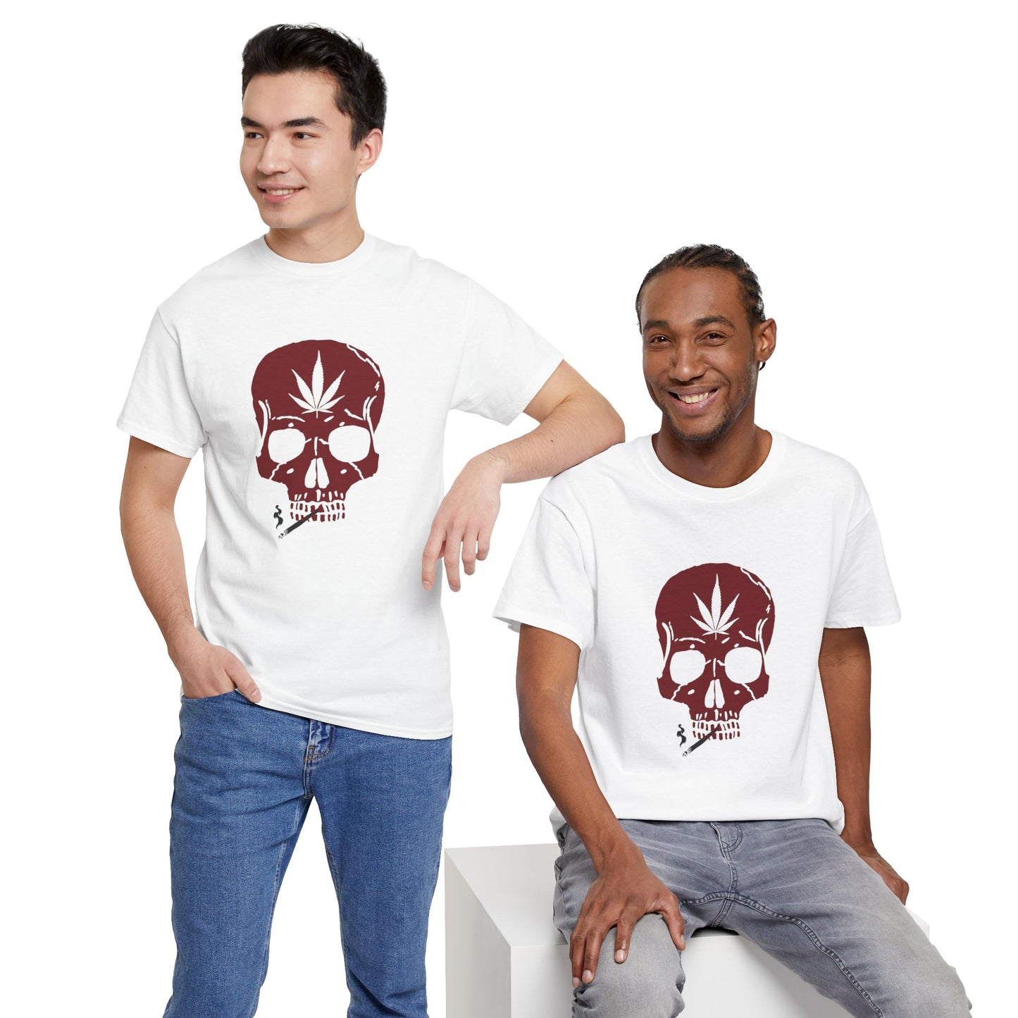 Chill Vibes Skull Tee - Unisex Heavy Cotton Shirt with Cannabis Design Dark, Bold, and Unapologetic – A Signature Tee from G-Spot G’s Tees!