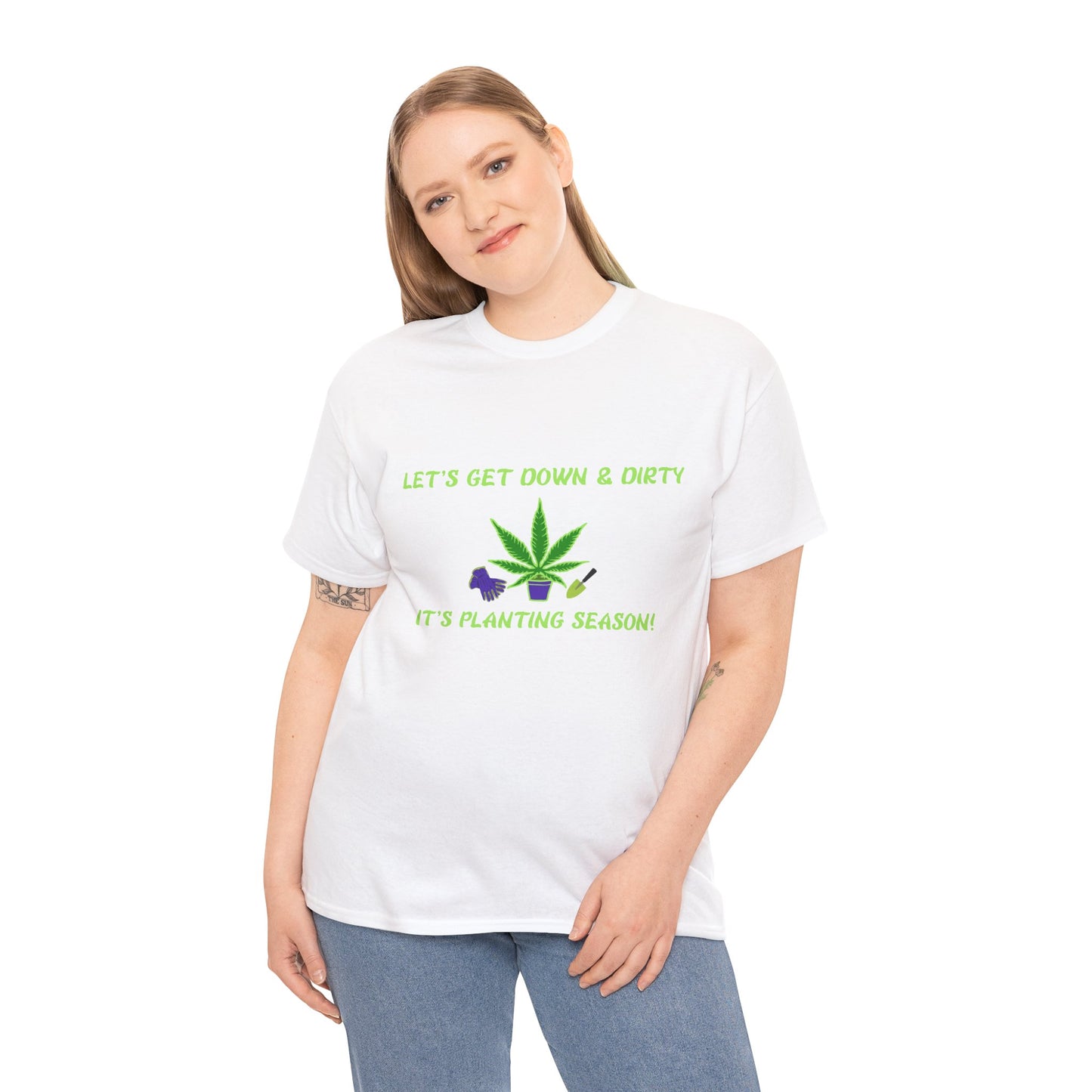 Planting Season Unisex Heavy Cotton Tee - Let's Get Down & Dirty Gardening Shirt Get Your Hands Dirty & Your Plants Growing –The G-Spot G’s Tees Original!