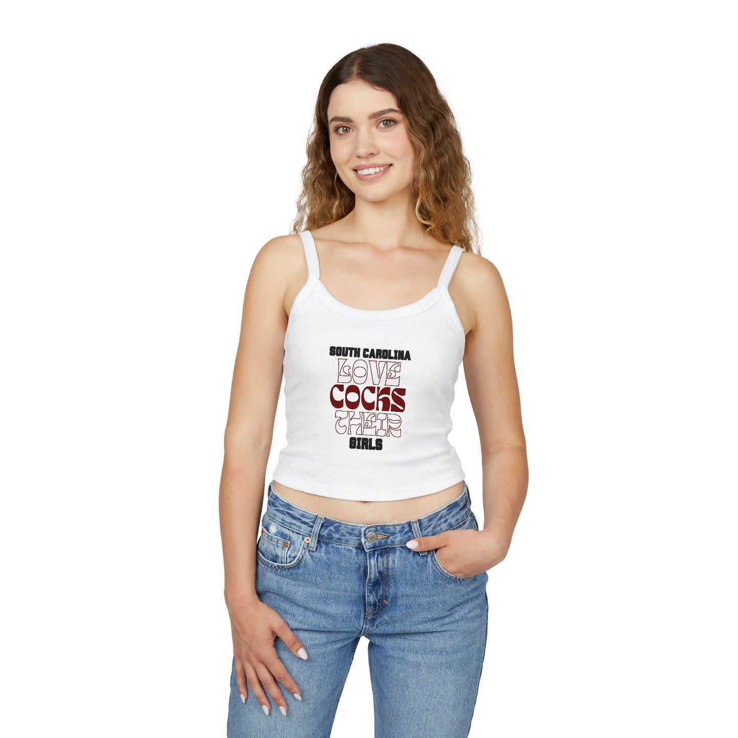 South Carolina Love Cocks Girls Tank Top - Women’s Spaghetti Strap Fashion