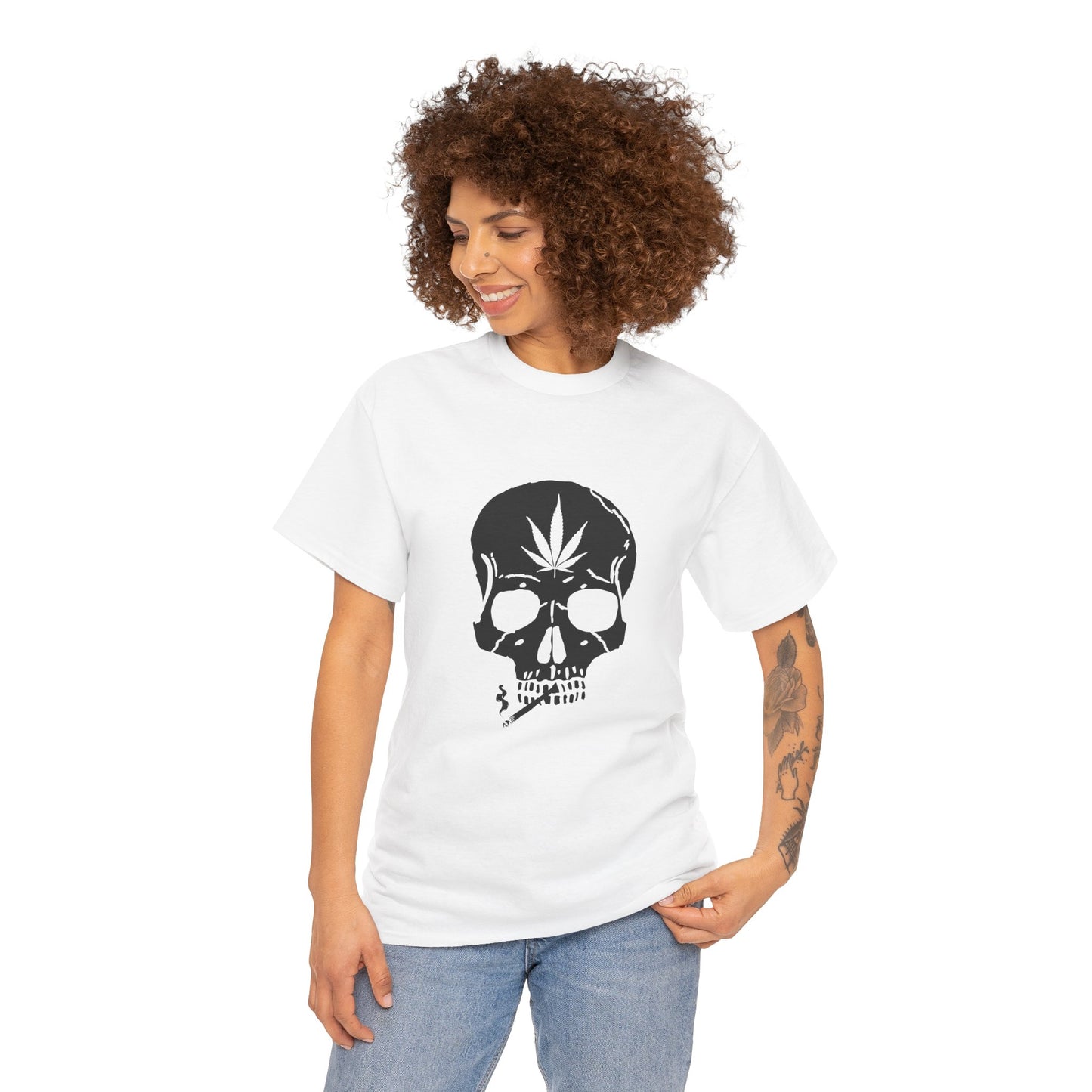 Bold, Edgy, & Iconic – A Statement Piece from G-Spot G’s Tees! Skull & Leaf Unisex Heavy Cotton Tee