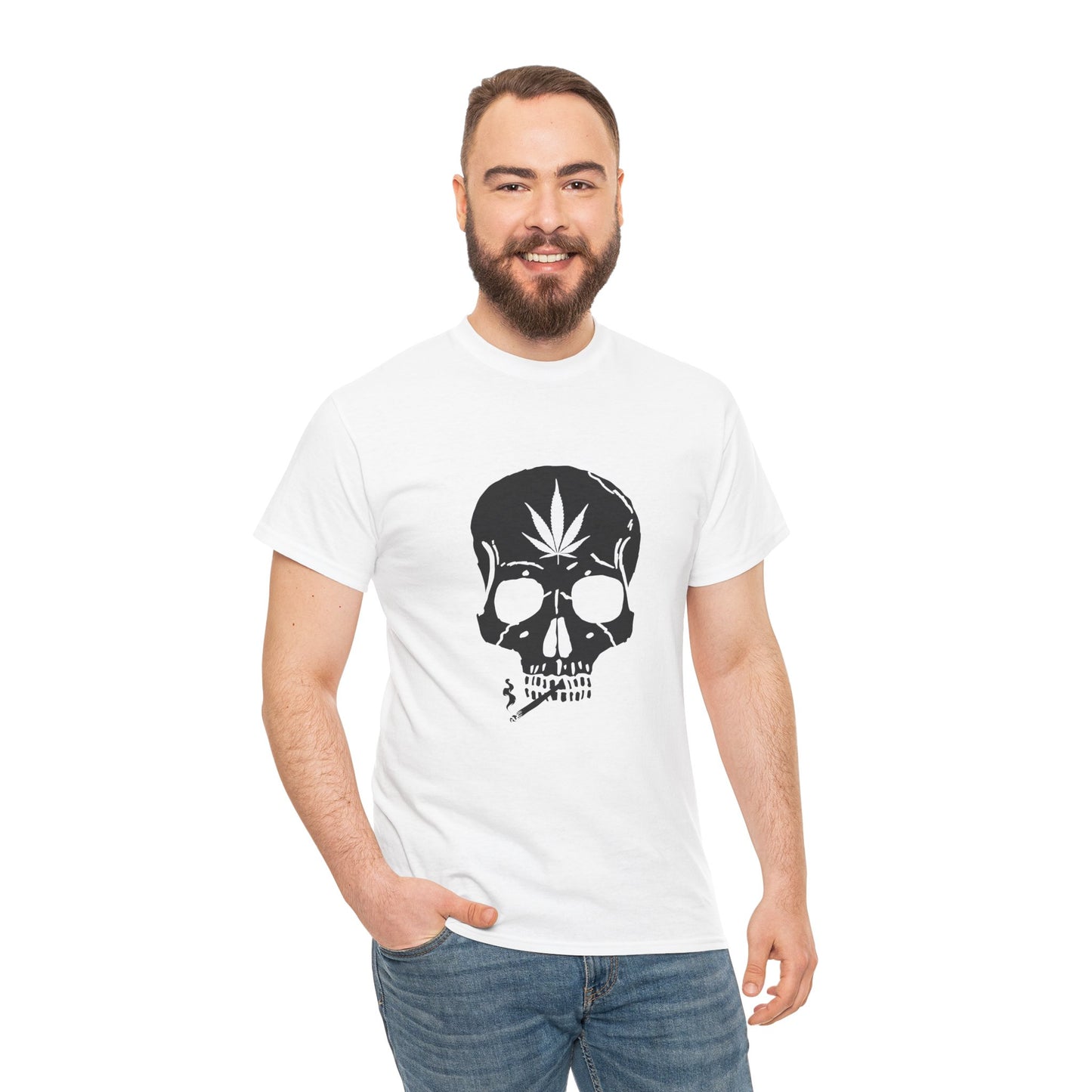Bold, Edgy, & Iconic – A Statement Piece from G-Spot G’s Tees! Skull & Leaf Unisex Heavy Cotton Tee