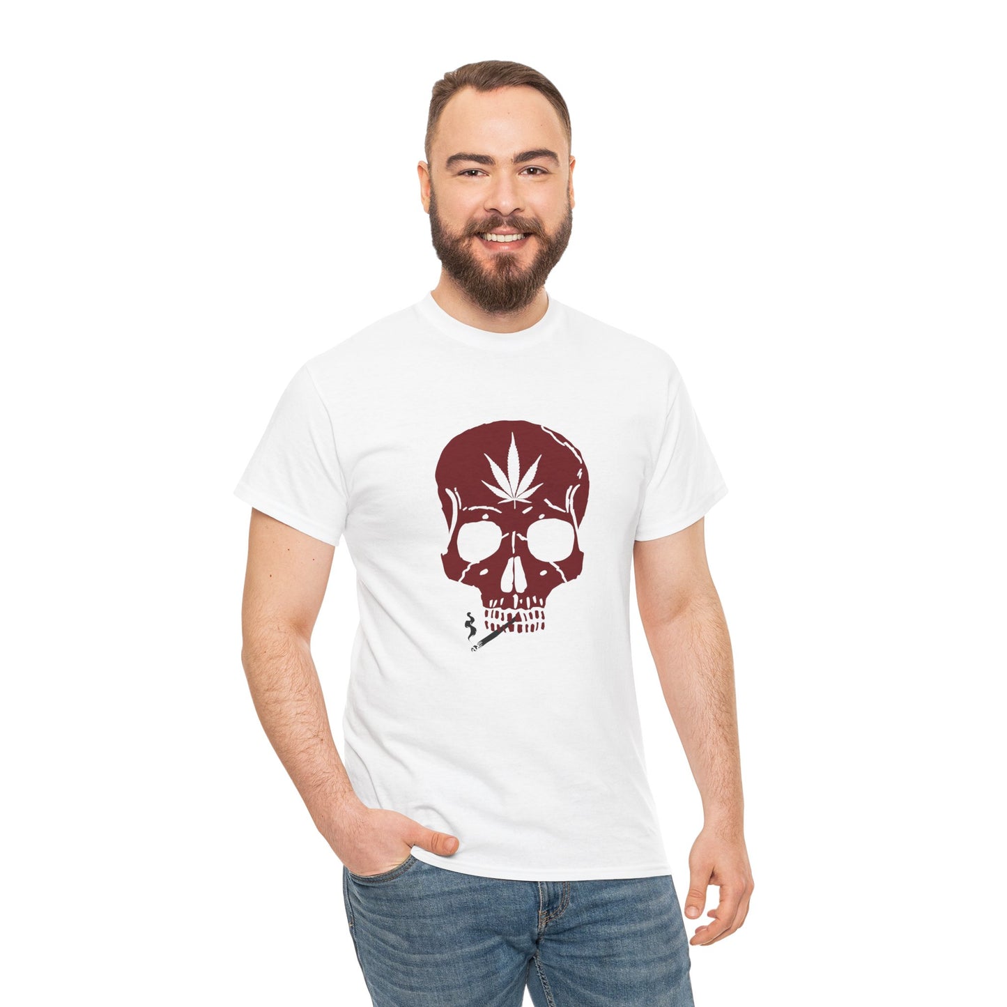 Chill Vibes Skull Tee - Unisex Heavy Cotton Shirt with Cannabis Design Dark, Bold, and Unapologetic – A Signature Tee from G-Spot G’s Tees!