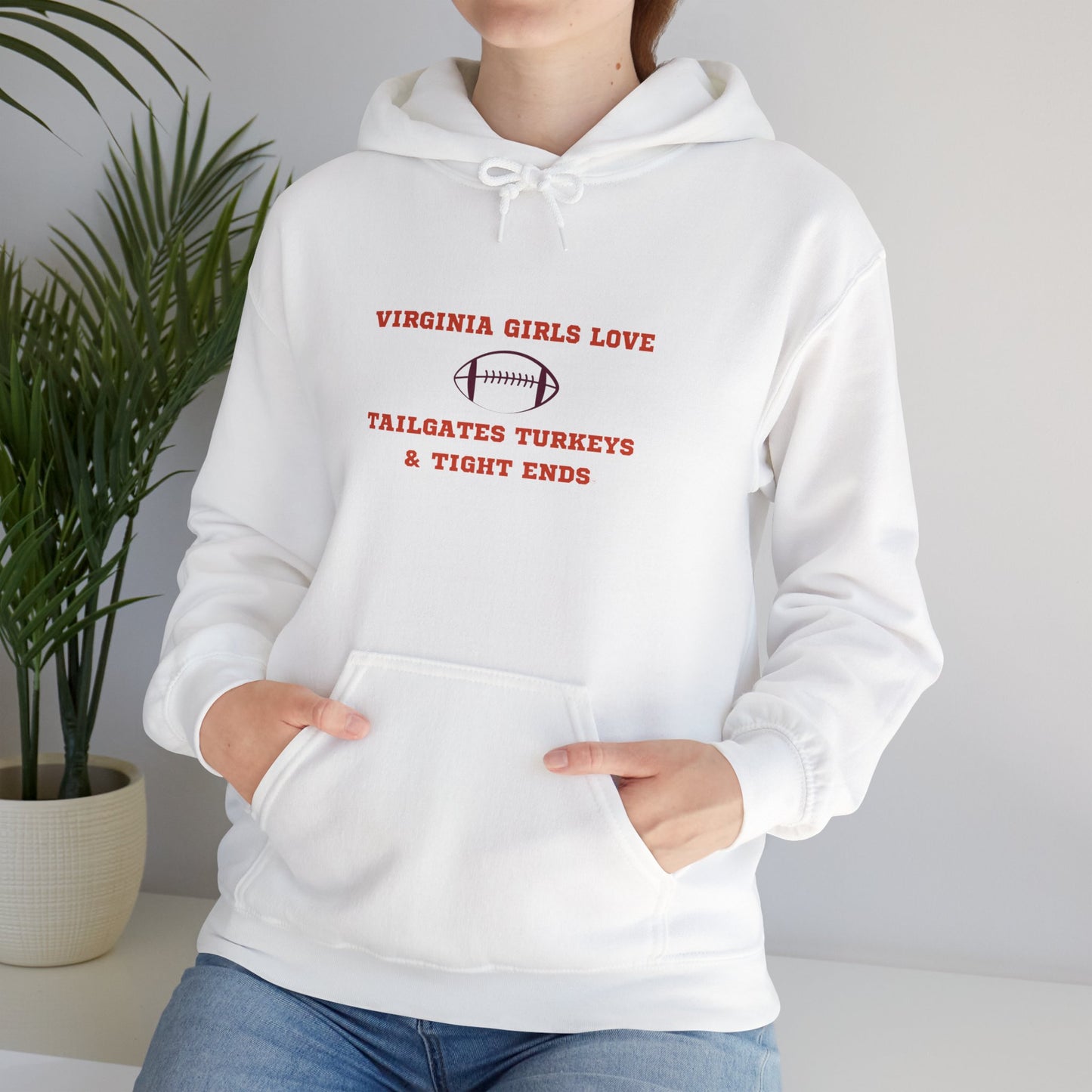 Virginia Girls Love Tailgates Sweatshirt | Cozy Unisex Heavy Blend Hoodie for Football Season