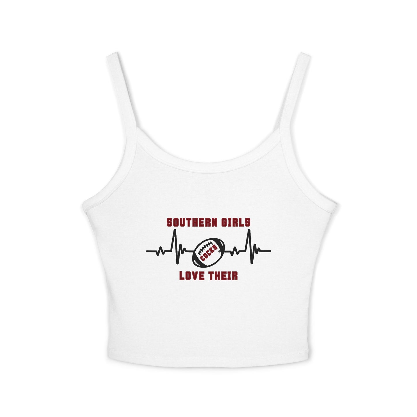 Southern Girls Love Their Football Tank Top - Women’s Spaghetti Strap Tee