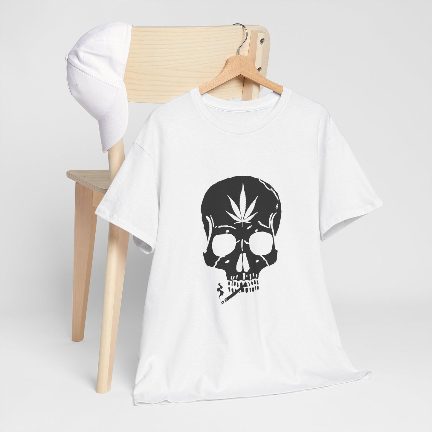 Bold, Edgy, & Iconic – A Statement Piece from G-Spot G’s Tees! Skull & Leaf Unisex Heavy Cotton Tee