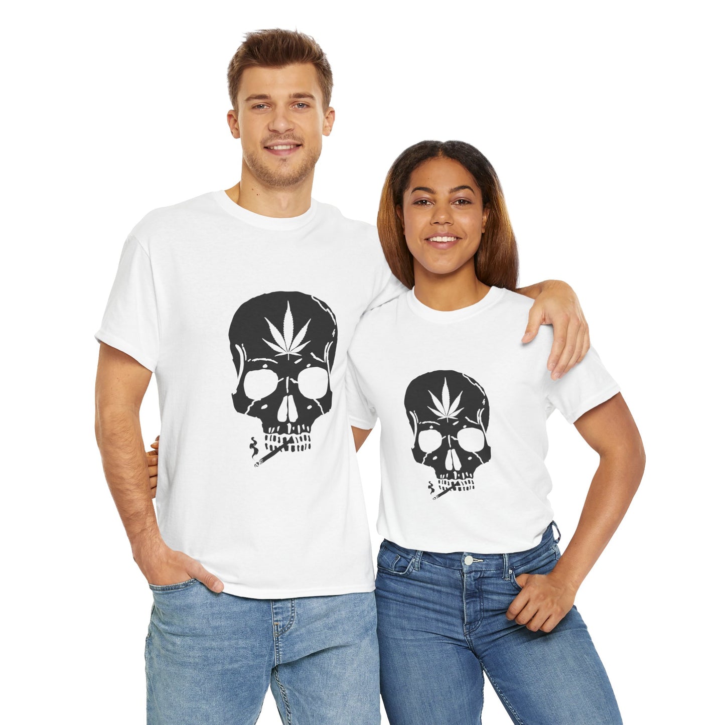 Bold, Edgy, & Iconic – A Statement Piece from G-Spot G’s Tees! Skull & Leaf Unisex Heavy Cotton Tee