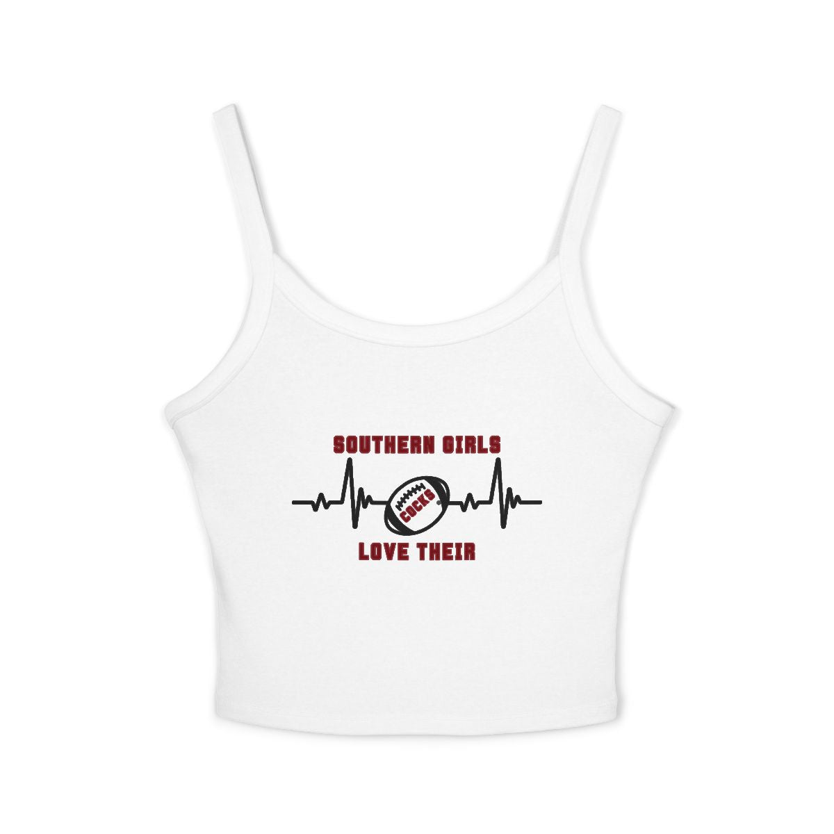 Southern Girls Love Their Football Tank Top - Women’s Spaghetti Strap Tee